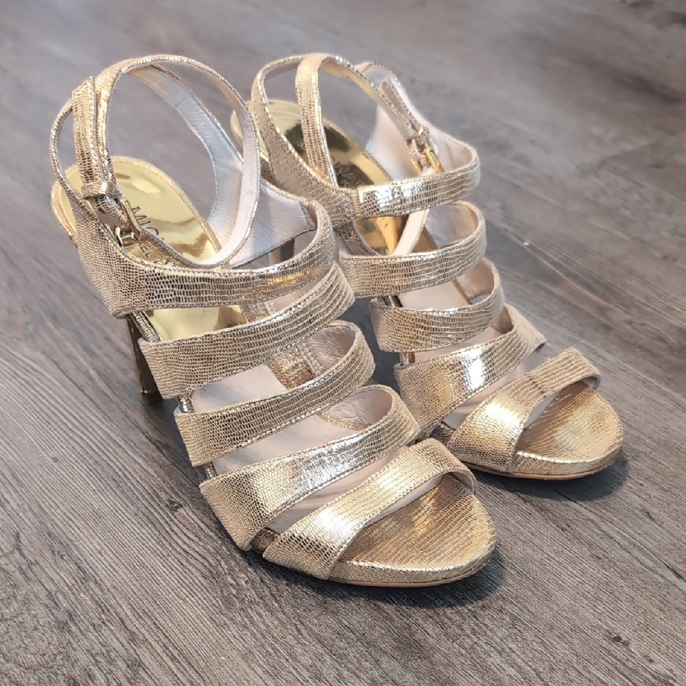 Michael Kors Gold Strappy Heels
